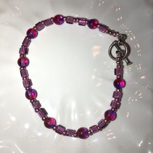 Beaded bracelet beautiful purple beads .925 clasp